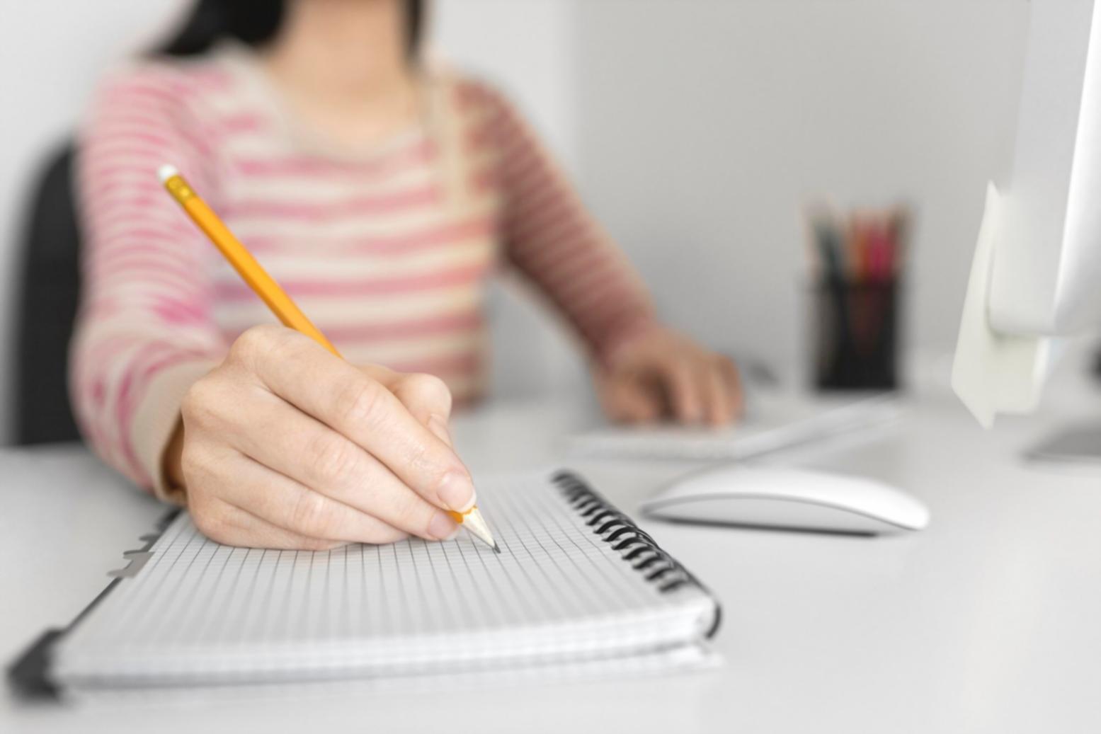 Financial planning workspace with budget documents and calculators